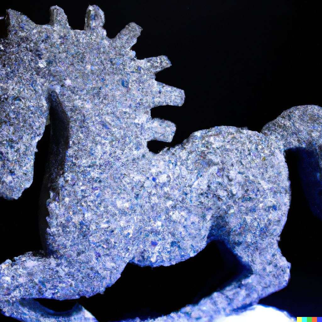 a horse made out of a sparkling geode